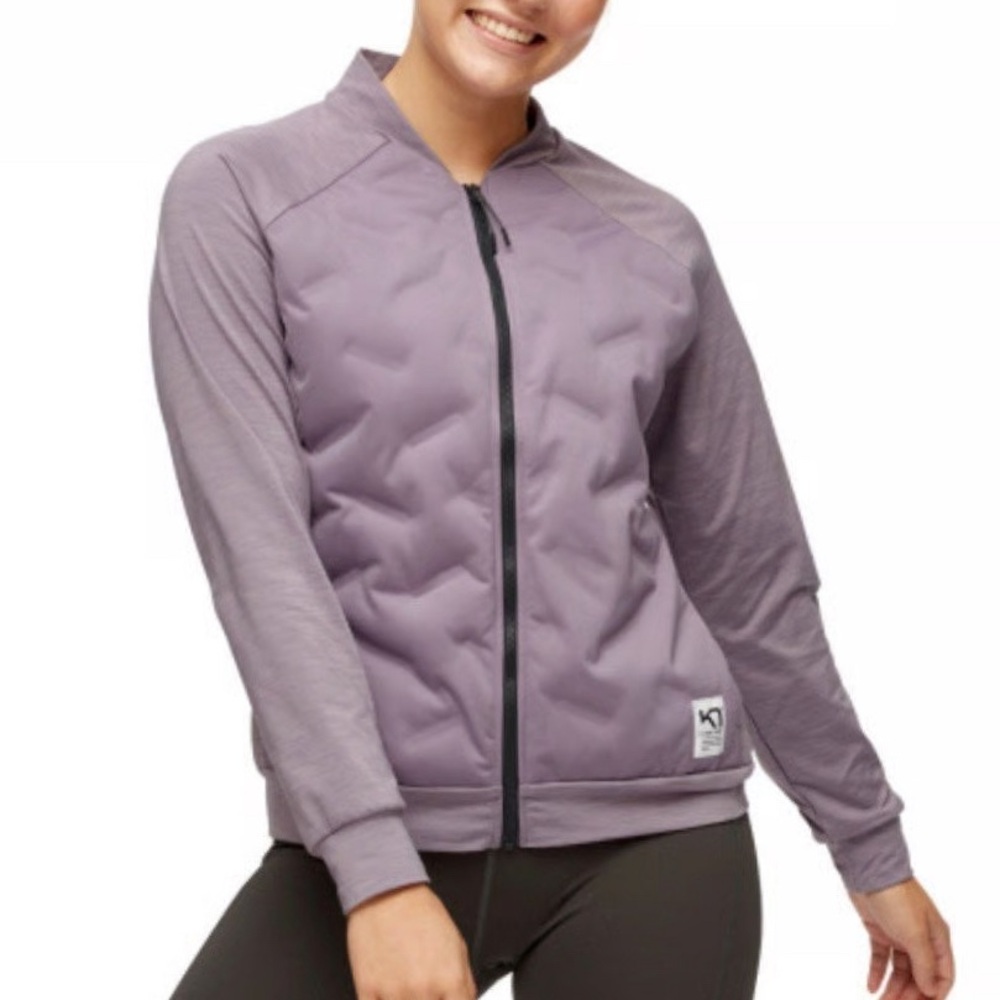 Kari Traa Nora Maria lavender Gray Heather Bomber Jacket medium down insulated
